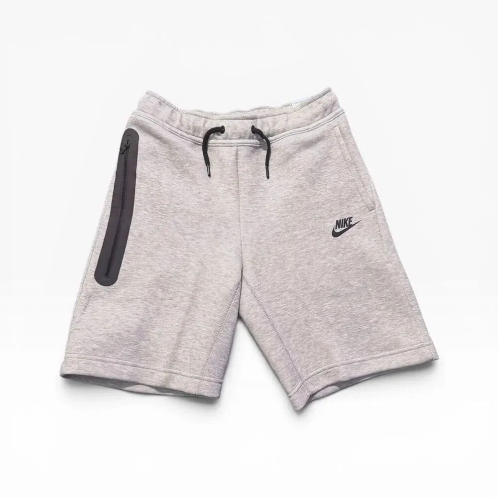 Nike Sportswear Kids Gray Heather Tech Fleece Shorts FD3289-063 size Small NWT